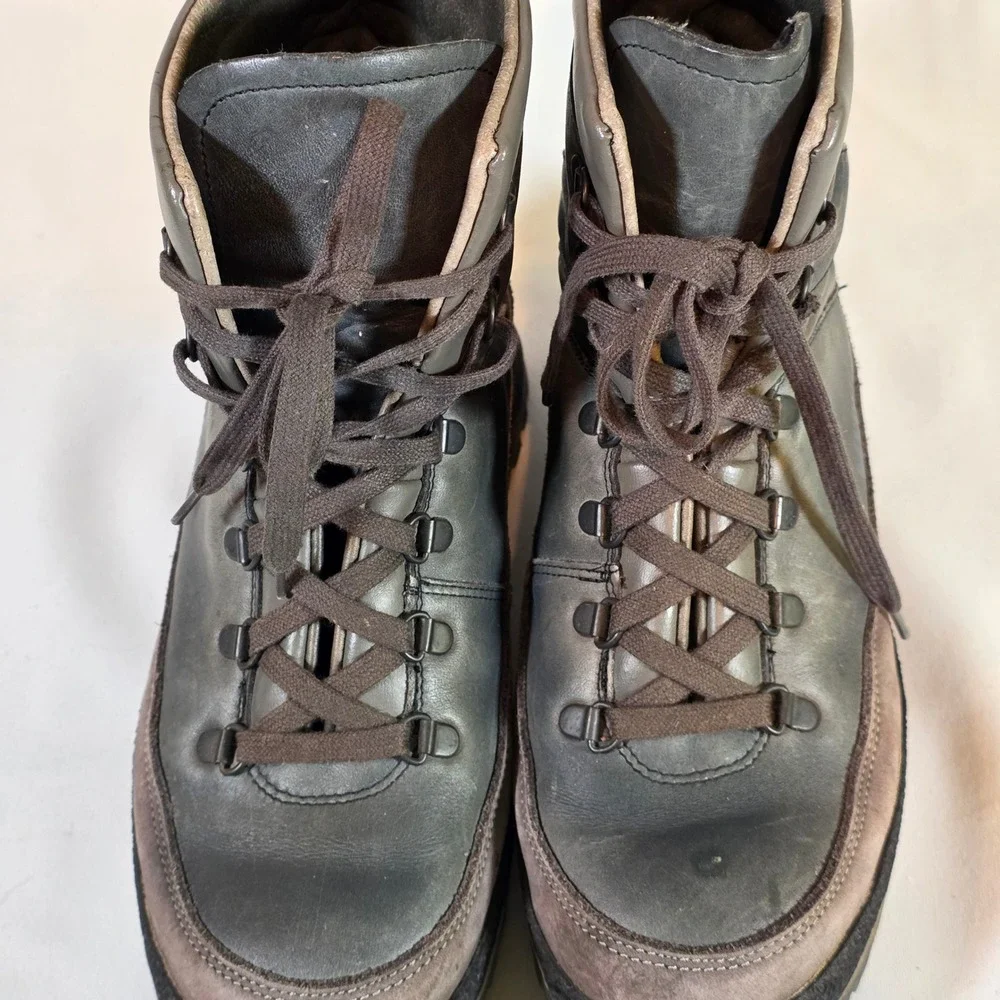 MEPHISTO Trekking Mens‎ 7.5 Grey Leather Hiking Boots Rugged Outdoors